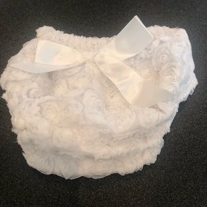 NWOT Lace White Rosette Diaper Cover